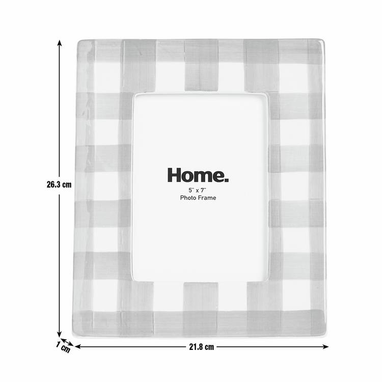 Argos Home blue gingham ceramic picture frame 5x7 inches, UK version