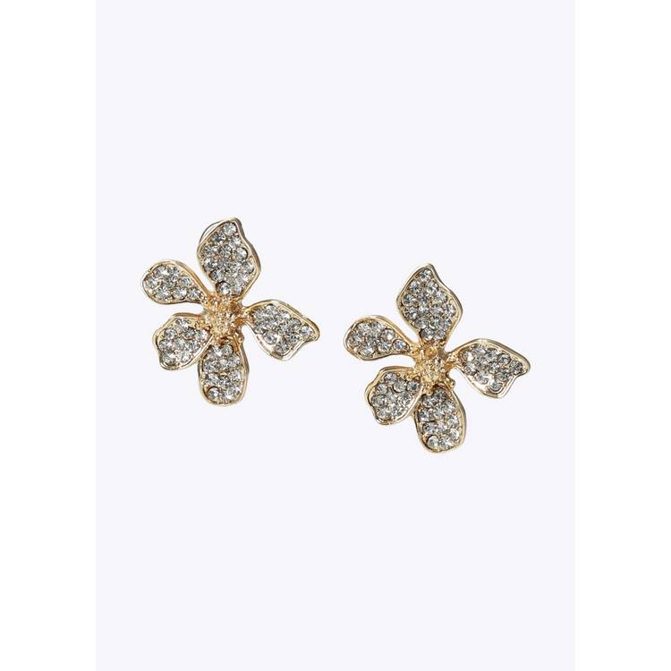 Liars & Lovers crystal flower stud earrings 30mm, imported from the UK
