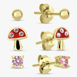 Revere kids gold plated stud earrings set of 3 - British product