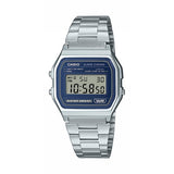Casio digital watch blue dial stainless steel bracelet, imported from the UK