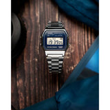Casio digital watch blue dial stainless steel bracelet, imported from the UK