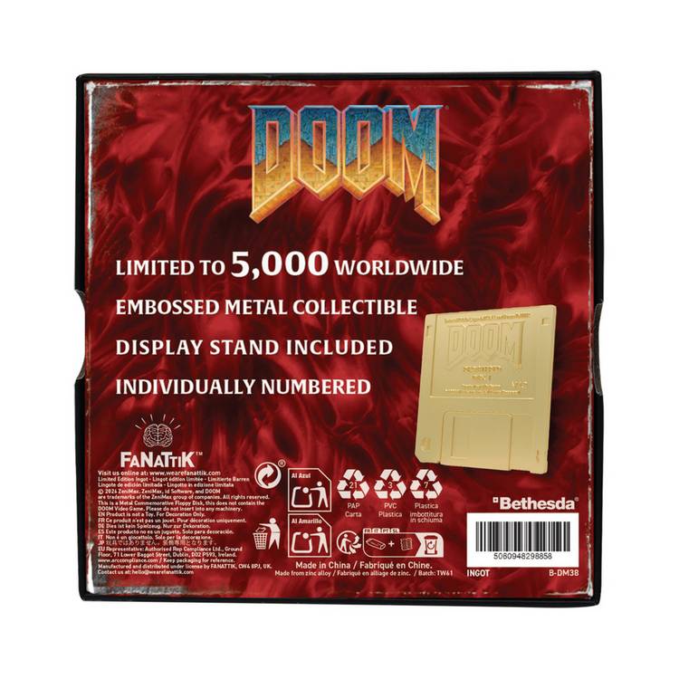 Fanattik DOOM floppy disk replica limited edition gold (British brand)