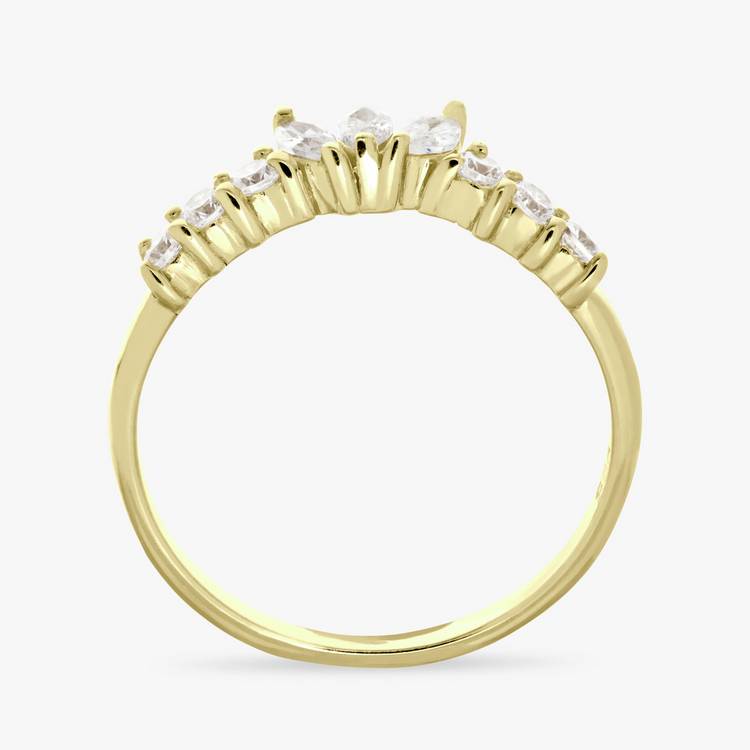 Revere gold plated cubic zirconia crown ring small, imported from the UK