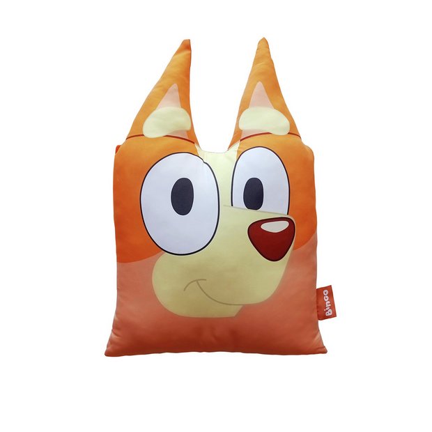 Bluey Bingo 3D cushion orange 50x35cm, imported from the UK