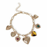 Argos Freedom Gold-tone Love Heart Charms Bracelet- Buy online at McGrocer
