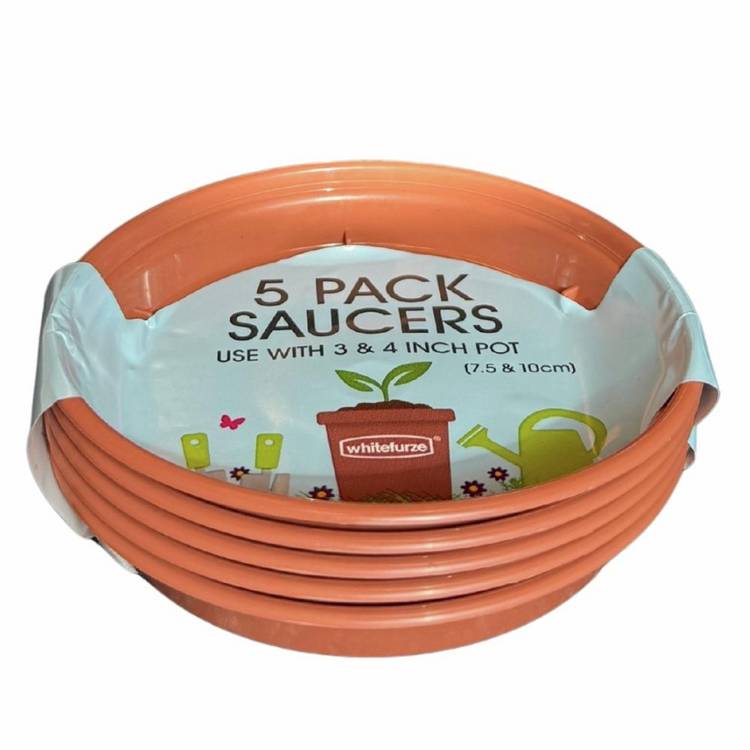 Whitefurze terracotta saucer set for 3-inch pots, imported from the UK