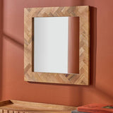 Argos Habitat Wooden Herringbone Wall Mirror - 60x60cm- Buy online at McGrocer