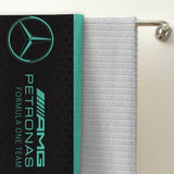 Mercedes AMG Petronas F1 beach towel black teal, UK version