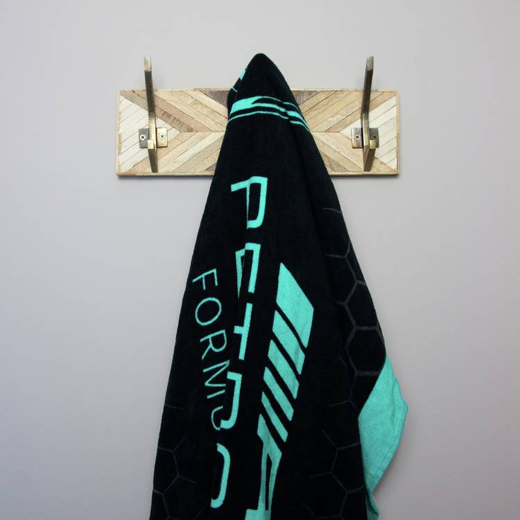 Mercedes AMG Petronas F1 beach towel black teal, UK version