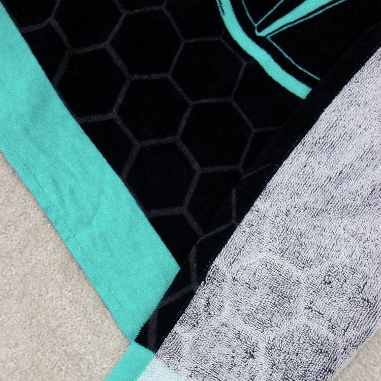 Mercedes AMG Petronas F1 beach towel black teal, UK version