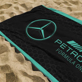 Mercedes AMG Petronas F1 beach towel black teal, UK version