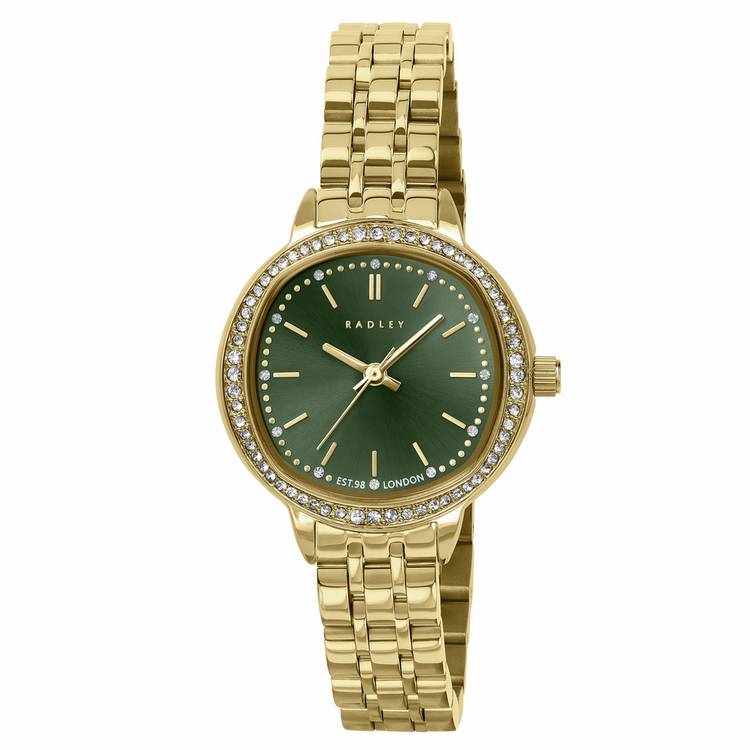 Radley watch green dial gold plated bracelet 28mm (British brand)