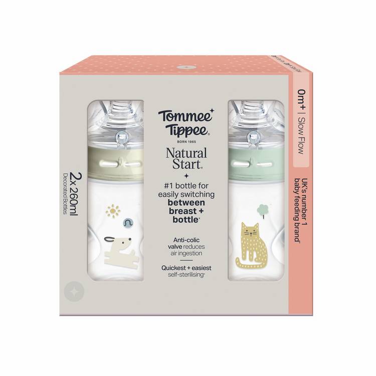 Tommee Tippee Natural Start baby bottles 250ml, UK version