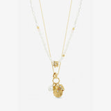 Lipsy gold plated multi row pearl necklace 16in - British product