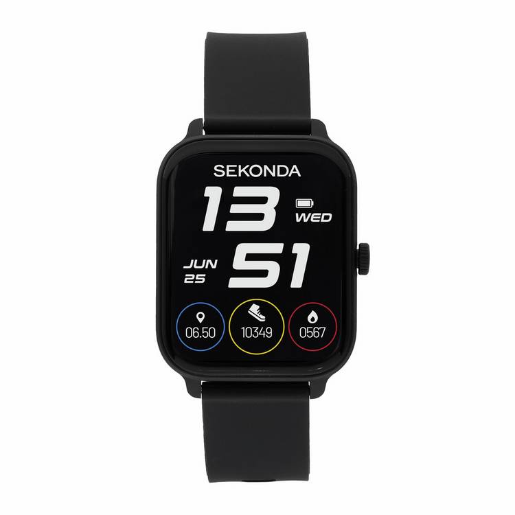 Sekonda Motion Go smartwatch black silicone strap, UK version
