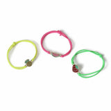 Flitzy Kids cord fruit charm bracelets set of three, imported from the UK