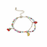 Flitzy beaded chain fruit charm anklet for kids (British brand)
