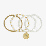 Argos Lipsy Mood Gold Plated Charm Pearl Stretch Bracelets Pack of 4- Buy online at McGrocer
