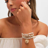Lipsy Mood gold plated charm pearl bracelet set, imported from the UK