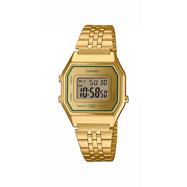 Casio vintage digital watch gold-tone stainless steel (British brand)