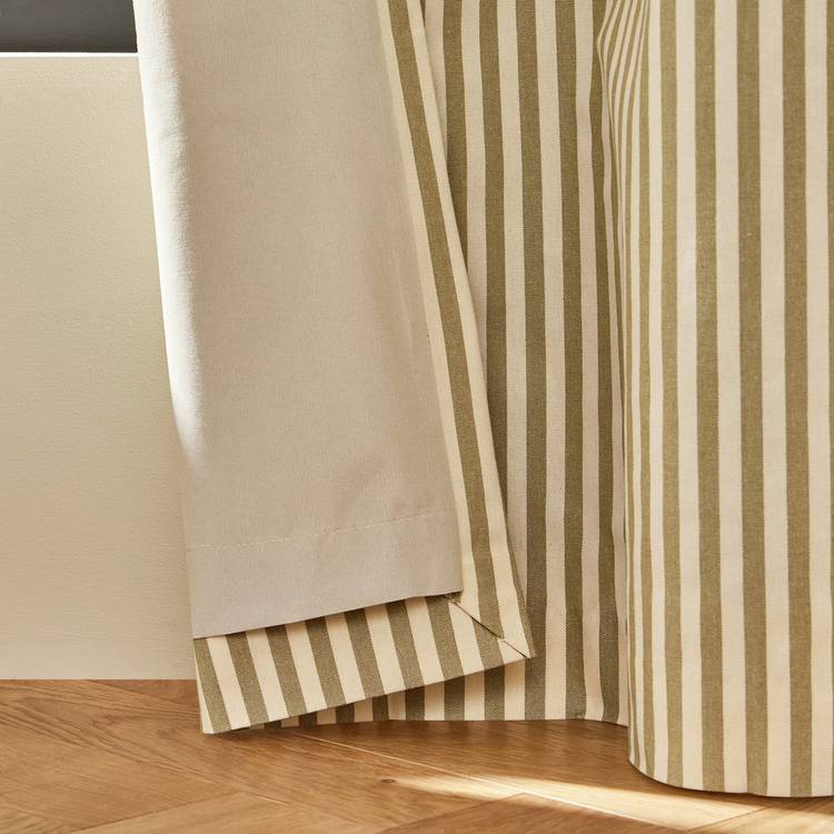 Habitat olive stripe blackout curtains 117x183cm, UK version