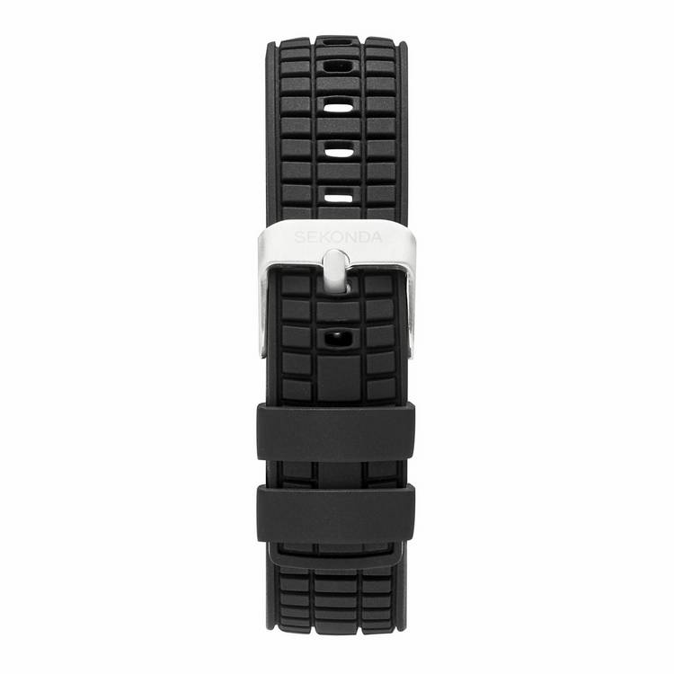 Sekonda Octaire men's watch black dial silicone strap, imported from the UK