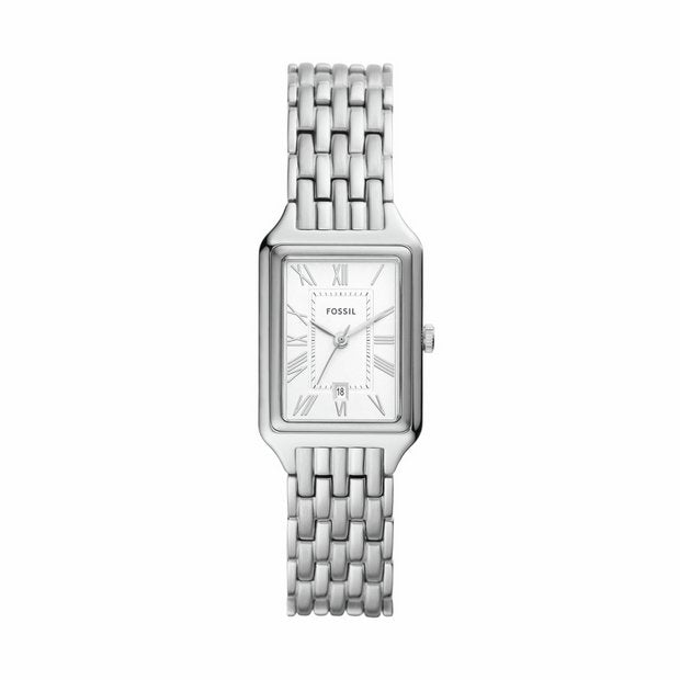 Fossil Raquel watch with silver dial and steel bracelet, imported from the UK