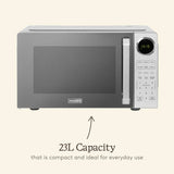 Haden 900W 23L standard microwave in silver (British brand)