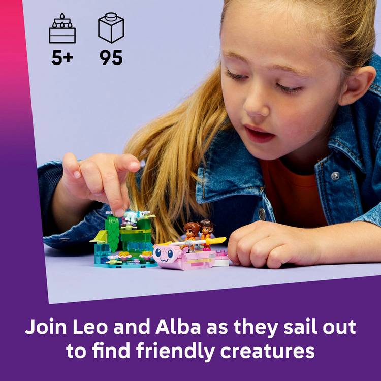 LEGO Friends Axolotl Adventure Boat toy building set, imported from the UK