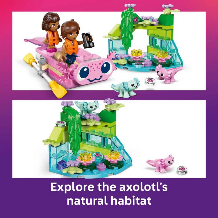 LEGO Friends Axolotl Adventure Boat toy building set, imported from the UK