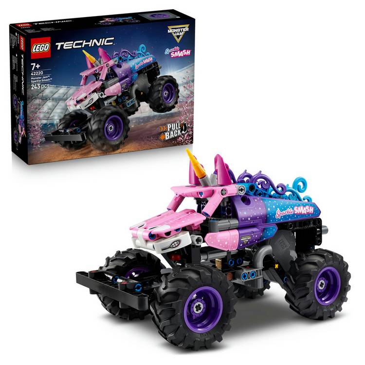 LEGO Technic Monster Jam Sparkle Smash pull-back truck toy (British brand)