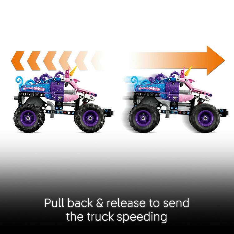 LEGO Technic Monster Jam Sparkle Smash pull-back truck toy (British brand)