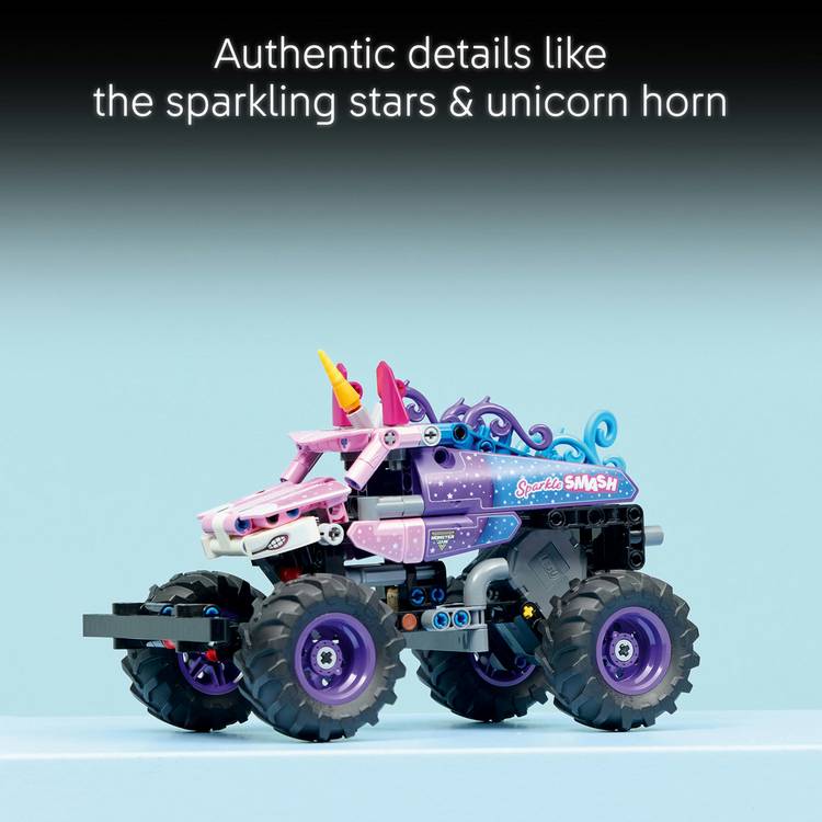 LEGO Technic Monster Jam Sparkle Smash pull-back truck toy (British brand)