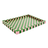 Habitat checkered resin tray pink and green (British brand)