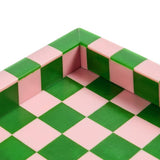 Habitat checkered resin tray pink and green (British brand)