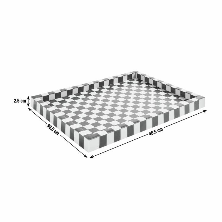 Habitat checkered resin tray pink and green (British brand)