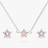 Revere star necklace set with pink cubic zirconia stones - British product