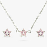 Revere star necklace set with pink cubic zirconia stones - British product