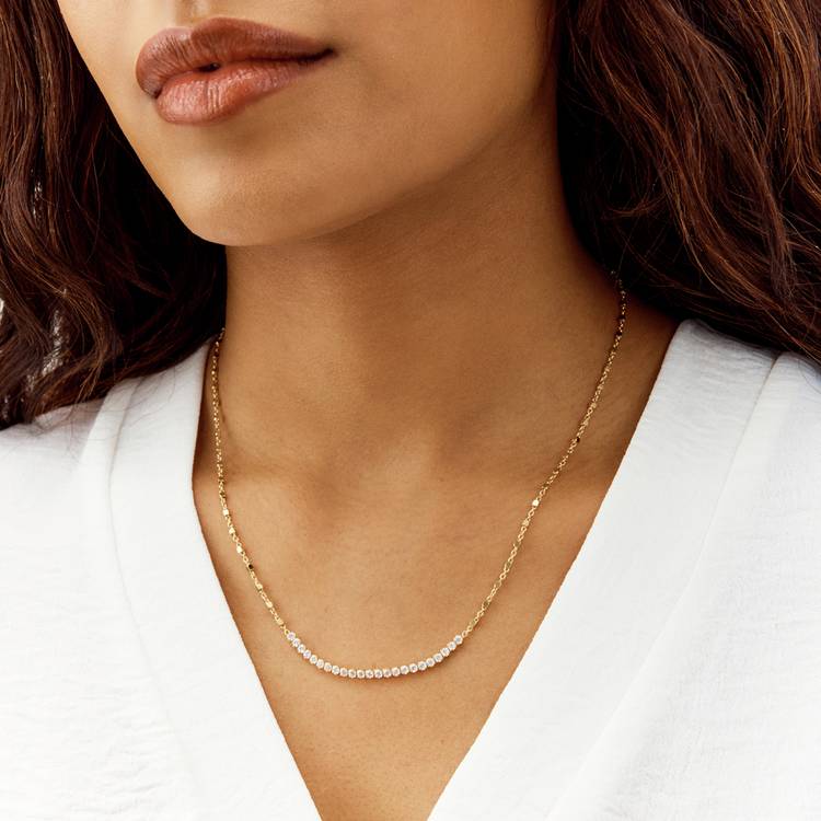 Revere gold plated sterling silver tennis necklace (British brand)