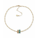 Argos DKNY Gold Tone Pave Teal Baguette Pendant Necklace 40cm- Buy online at McGrocer
