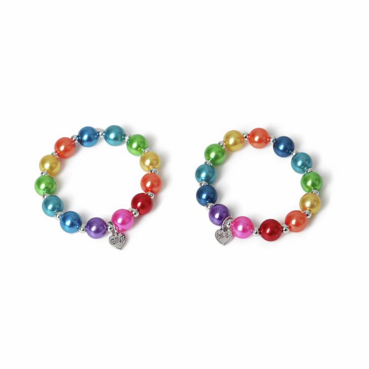Flitzy Kids BFF rainbow bead charm bracelet set, imported from the UK