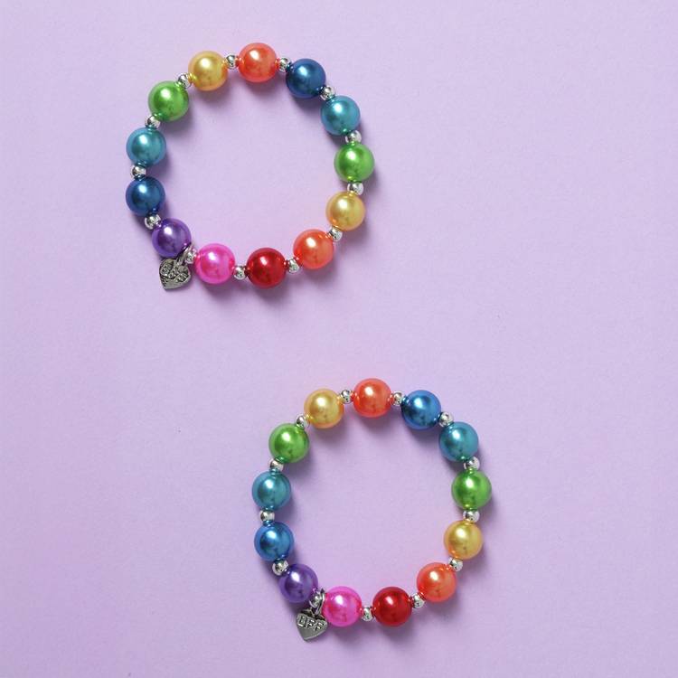 Flitzy Kids BFF rainbow bead charm bracelet set, imported from the UK
