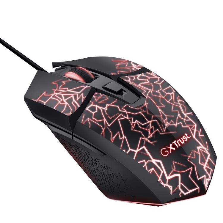 GXTrust 113 Felox illuminated wired gaming mouse in black - British product