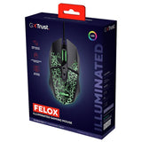 GXTrust 113 Felox illuminated wired gaming mouse in black - British product