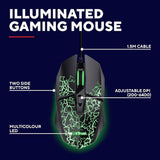 GXTrust 113 Felox illuminated wired gaming mouse in black - British product