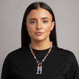 Revere fish charm beaded chain necklace 45cm, imported from the UK