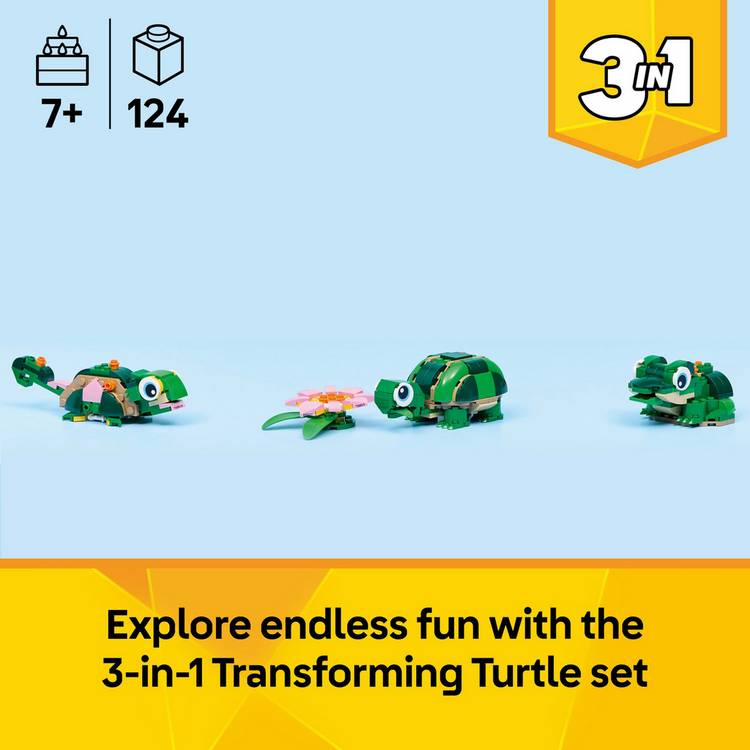 LEGO Creator 3in1 turtle toy 124 pieces (British brand)