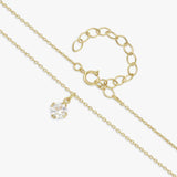 Revere gold plated solitaire pendant necklace cubic zirconia - British product