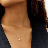 Revere gold plated solitaire pendant necklace cubic zirconia - British product