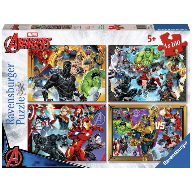 Marvel Avengers puzzle set 4x100 pieces, imported from the UK